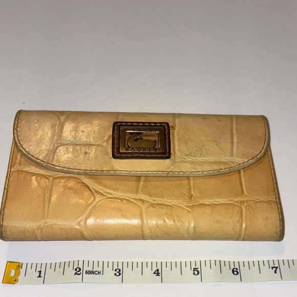 Dooney & Bourke Cream Crocodile Embossed Wallet - Picture 2 of 15